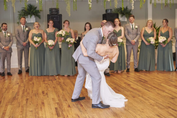 Couple performing their first dance at the wedding reception at The Grandview